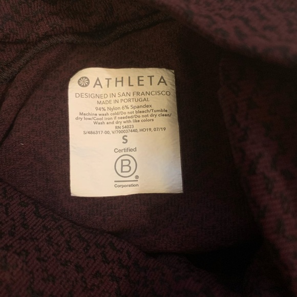 Athleta 🍁NWTs🍁Burgundy Flurry Peak Turtleneck - Picture 11 of 14
